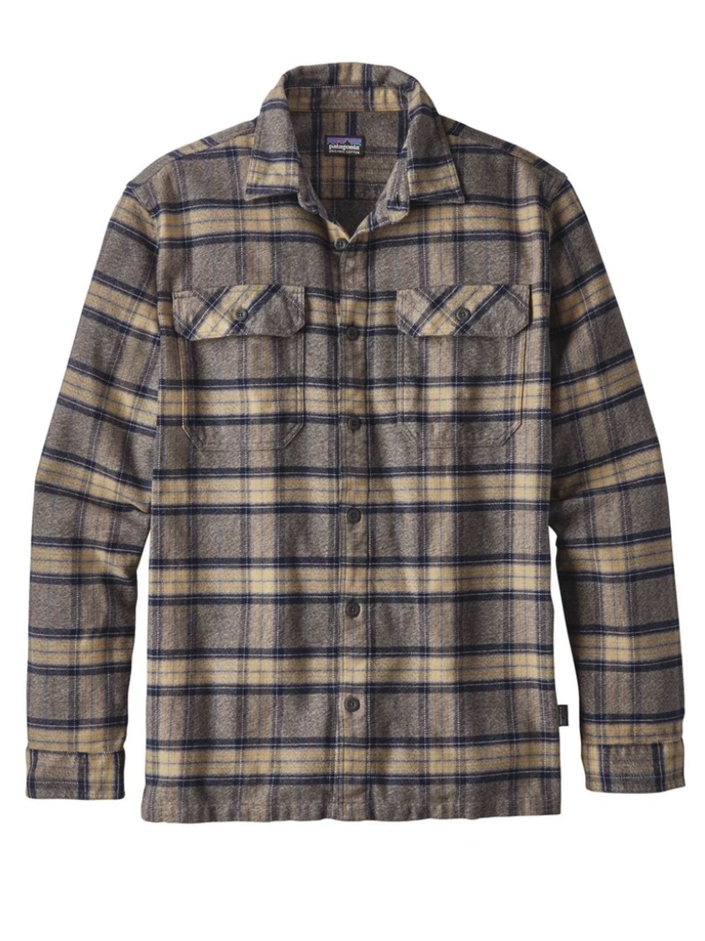 Patagonia Long Sleeve Fjord Flannel Shirt Cotton Flap Pockets Migration Plaid